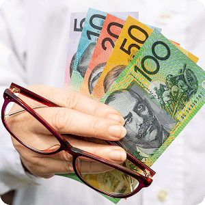 Person holding money